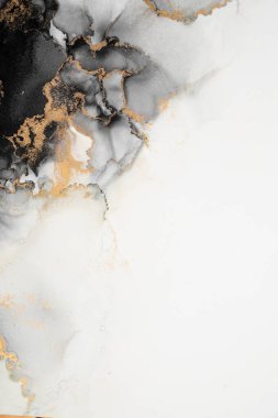 Soyut arkaplan için özgün tablodaki mermer mürekkep soyut sanat. Resim, Kintsuki mürekkep sanatının düz mermer arkaplan desenini yaratmak için yüksek kaliteli kağıt dokusuna boyanmış. .