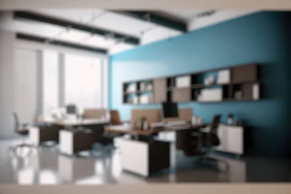 Blur Background Modern Office Interior Design Contemporary Workspace Creative Business — Fotografie, imagine de stoc