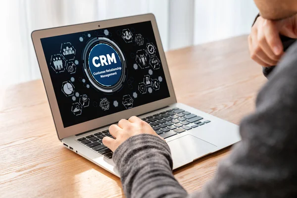 Customer relationship management system on modish computer for CRM business and enterprise