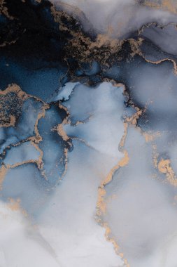 Soyut arkaplan için özgün tablodaki mermer mürekkep soyut sanat. Resim, Kintsuki mürekkep sanatının düz mermer arkaplan desenini yaratmak için yüksek kaliteli kağıt dokusuna boyanmış. .