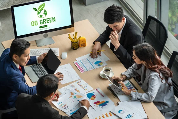 Zöld Üzleti Átalakulás Modis Vállalati Üzleti Köszönetnyilvánítás Zöld Marketing Stratégia — Stock Fotó