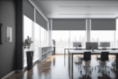 Blur background of modern office interior design . Contemporary workspace for creative business