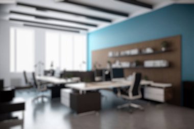 Blur background of modern office interior design . Contemporary workspace for creative business