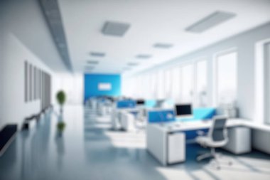 Blur background of modern office interior design . Contemporary workspace for creative business