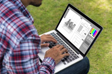 Mimari iş ve profesyonel tasarımcı için mimari tasarım modem yazılım uygulaması