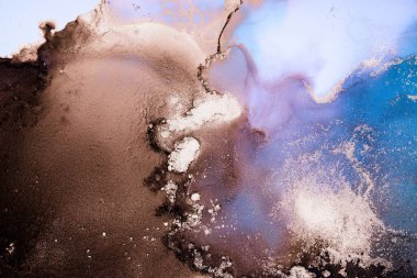 Soyut arkaplan için özgün tablodaki mermer mürekkep soyut sanat. Boyama, ombre alkol mürekkebinin pürüzsüz mermer arkaplan desenini yaratmak için yüksek kaliteli kağıt dokusuna boyanmış. .