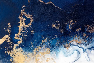 Soyut arkaplan için özgün tablodaki mermer mürekkep soyut sanat. Boyama, ombre alkol mürekkebinin pürüzsüz mermer arkaplan desenini yaratmak için yüksek kaliteli kağıt dokusuna boyanmış. .