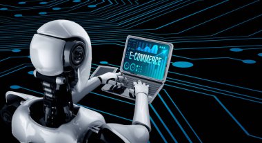 Cyborg robot using modish computer software application.