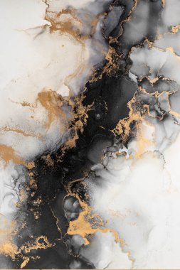 Soyut arkaplan için özgün tablodaki mermer mürekkep soyut sanat. Resim, Kintsuki mürekkep sanatının düz mermer arkaplan desenini yaratmak için yüksek kaliteli kağıt dokusuna boyanmış. .