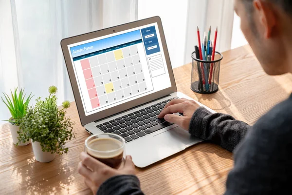 Calendar on computer software application for modish schedule planning for personal organizer and online business