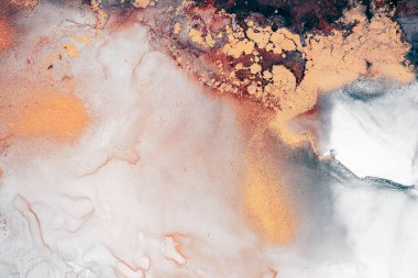 Enfes orjinal resmin mermer mürekkep sanatının soyut arkaplanını yakmak. Boyama, ombre alkol mürekkebinin pürüzsüz mermer arkaplan desenini yaratmak için yüksek kaliteli kağıt dokusuna boyanmış. .