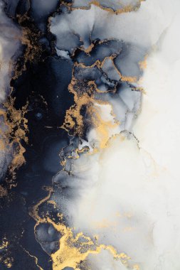 Soyut arkaplan için özgün tablodaki mermer mürekkep soyut sanat. Resim, Kintsuki mürekkep sanatının düz mermer arkaplan desenini yaratmak için yüksek kaliteli kağıt dokusuna boyanmış. .