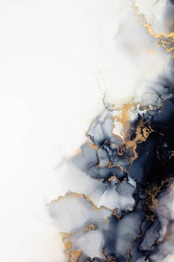 Soyut arkaplan için özgün tablodaki mermer mürekkep soyut sanat. Resim, Kintsuki mürekkep sanatının düz mermer arkaplan desenini yaratmak için yüksek kaliteli kağıt dokusuna boyanmış. .