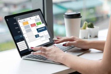 İnternet sitesindeki modish regrition için çevrimiçi aplikasyon rezervasyon takvimi