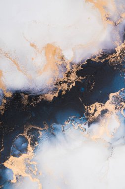 Soyut arkaplan için özgün tablodaki mermer mürekkep soyut sanat. Resim, Kintsuki mürekkep sanatının düz mermer arkaplan desenini yaratmak için yüksek kaliteli kağıt dokusuna boyanmış. .