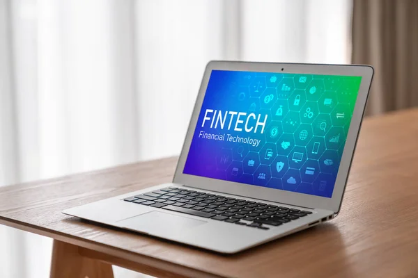 Fintech Finansiell Teknik Programvara För Modish Företag För Att Analysera — Stockfoto