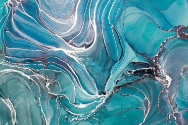 Mermer mürekkep soyut sanatının orijinal resmi. Örnek bir orjinal tablodan yüksek çözünürlüklü fotoğraf. Karargah kağıt dokusuna pürüzsüz mermer desen oluşturmak için soyut resim yapıldı.