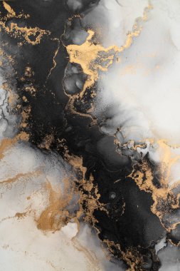 Soyut arkaplan için özgün tablodaki mermer mürekkep soyut sanat. Resim, Kintsuki mürekkep sanatının düz mermer arkaplan desenini yaratmak için yüksek kaliteli kağıt dokusuna boyanmış. .