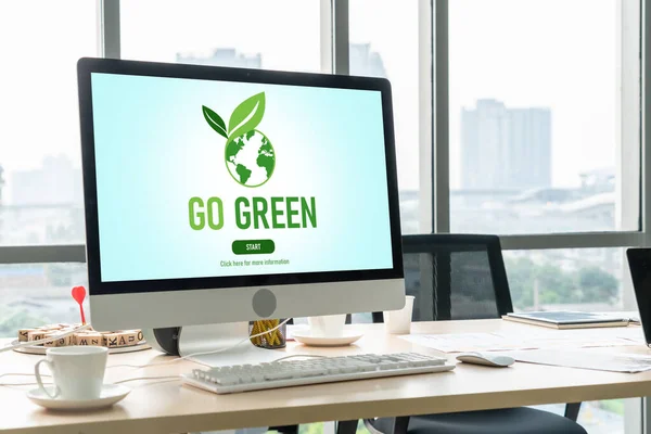Зелена Трансформація Бізнесу Модного Корпоративного Бізнесу Щоб Подякувати Стратегії Зеленого — стокове фото
