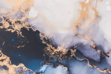 Soyut arkaplan için özgün tablodaki mermer mürekkep soyut sanat. Boyama, ombre alkol mürekkebinin pürüzsüz mermer arkaplan desenini yaratmak için yüksek kaliteli kağıt dokusuna boyanmış. .