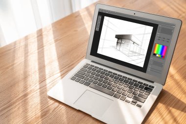 Mimari iş ve profesyonel tasarımcı için mimari tasarım modem yazılım uygulaması