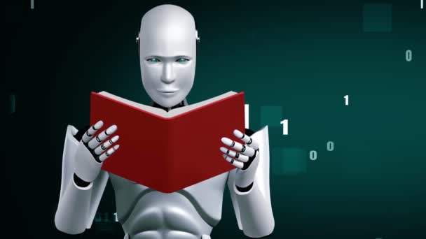 Futuristic Robot Artificial Intelligence Huminoid Programming Coding Technology Development Machine — Wideo stockowe
