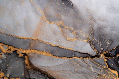 Mermer mürekkep soyut sanatının orijinal resmi. Örnek bir orjinal tablodan yüksek çözünürlüklü fotoğraf. Karargah kağıt dokusuna pürüzsüz mermer desen oluşturmak için soyut resim yapıldı.