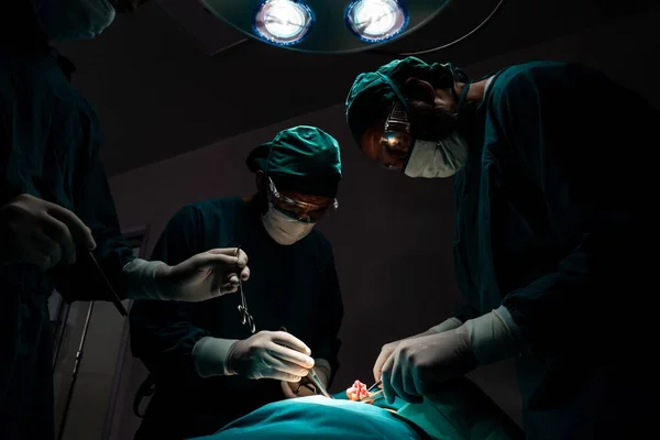 Хірургічна Команда Яка Виконує Операцію Пацієнта Стерильній Операційній Кімнаті Хірургічній — стокове фото