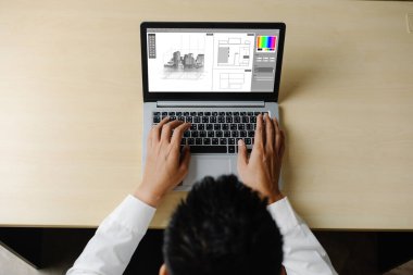 Mimari iş ve profesyonel tasarımcı için mimari tasarım modem yazılım uygulaması