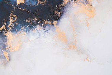 Soyut arkaplan için özgün tablodaki mermer mürekkep soyut sanat. Boyama, ombre alkol mürekkebinin pürüzsüz mermer arkaplan desenini yaratmak için yüksek kaliteli kağıt dokusuna boyanmış. .