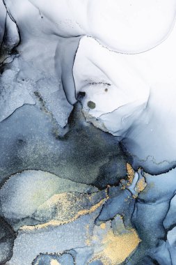 Soyut arkaplan için özgün tablodaki mermer mürekkep soyut sanat. Resim, Kintsuki mürekkep sanatının düz mermer arkaplan desenini yaratmak için yüksek kaliteli kağıt dokusuna boyanmış. .