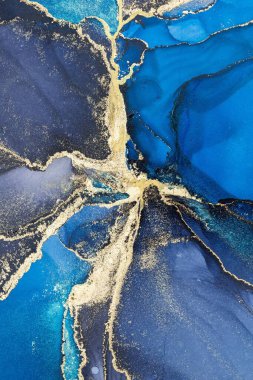 Mermer mürekkep soyut sanatının orijinal resmi. Örnek bir orjinal tablodan yüksek çözünürlüklü fotoğraf. Karargah kağıt dokusuna pürüzsüz mermer desen oluşturmak için soyut resim yapıldı.