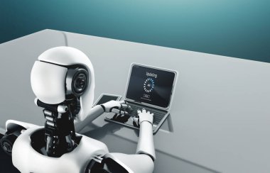 Model bilgisayar yazılımı kullanan yapay zeka robotu