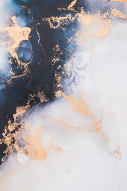 Soyut arkaplan için özgün tablodaki mermer mürekkep soyut sanat. Resim, Kintsuki mürekkep sanatının düz mermer arkaplan desenini yaratmak için yüksek kaliteli kağıt dokusuna boyanmış. .