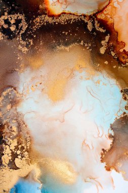 Soyut arkaplan için özgün tablodaki mermer mürekkep soyut sanat. Boyama, ombre alkol mürekkebinin pürüzsüz mermer arkaplan desenini yaratmak için yüksek kaliteli kağıt dokusuna boyanmış. .