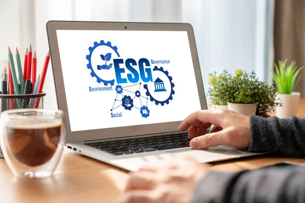 ESG environmental social governance policy for modish business to set a standard to achieve high ESG score