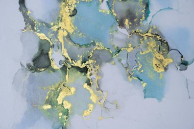 Mermer mürekkep soyut sanatının orijinal resmi. Örnek bir orjinal tablodan yüksek çözünürlüklü fotoğraf. Karargah kağıt dokusuna pürüzsüz mermer desen oluşturmak için soyut resim yapıldı.