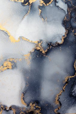 Soyut arkaplan için özgün tablodaki mermer mürekkep soyut sanat. Resim, Kintsuki mürekkep sanatının düz mermer arkaplan desenini yaratmak için yüksek kaliteli kağıt dokusuna boyanmış. .