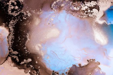 Soyut arkaplan için özgün tablodaki mermer mürekkep soyut sanat. Boyama, ombre alkol mürekkebinin pürüzsüz mermer arkaplan desenini yaratmak için yüksek kaliteli kağıt dokusuna boyanmış. .