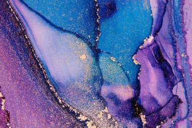 Mermer mürekkep soyut sanatının orijinal resmi. Örnek bir orjinal tablodan yüksek çözünürlüklü fotoğraf. Karargah kağıt dokusuna pürüzsüz mermer desen oluşturmak için soyut resim yapıldı.