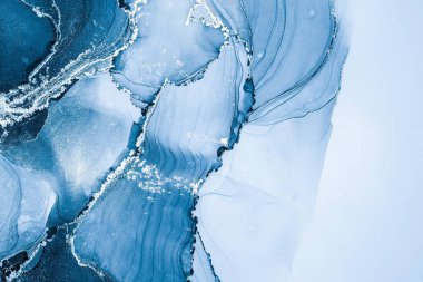 Mermer mürekkep soyut sanatının orijinal resmi. Örnek bir orjinal tablodan yüksek çözünürlüklü fotoğraf. Karargah kağıt dokusuna pürüzsüz mermer desen oluşturmak için soyut resim yapıldı.