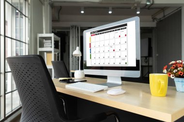 Kişisel düzenleyici ve çevrimiçi iş için mod zamanlama planlaması için bilgisayar yazılım uygulaması takvimiName