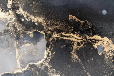 Mermer mürekkep soyut sanatının orijinal resmi. Örnek bir orjinal tablodan yüksek çözünürlüklü fotoğraf. Karargah kağıt dokusuna pürüzsüz mermer desen oluşturmak için soyut resim yapıldı.