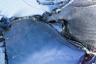 Mermer mürekkep soyut sanatının orijinal resmi. Örnek bir orjinal tablodan yüksek çözünürlüklü fotoğraf. Karargah kağıt dokusuna pürüzsüz mermer desen oluşturmak için soyut resim yapıldı.