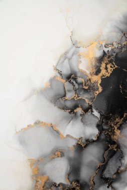Soyut arkaplan için özgün tablodaki mermer mürekkep soyut sanat. Resim, Kintsuki mürekkep sanatının düz mermer arkaplan desenini yaratmak için yüksek kaliteli kağıt dokusuna boyanmış. .