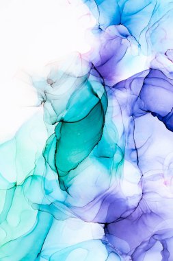 Soyut arkaplan için özgün tablodaki mermer mürekkep soyut sanat. Boyama, ombre alkol mürekkebinin pürüzsüz mermer arkaplan desenini yaratmak için yüksek kaliteli kağıt dokusuna boyanmış. .