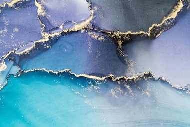 Mermer mürekkep soyut sanatının orijinal resmi. Örnek bir orjinal tablodan yüksek çözünürlüklü fotoğraf. Karargah kağıt dokusuna pürüzsüz mermer desen oluşturmak için soyut resim yapıldı.