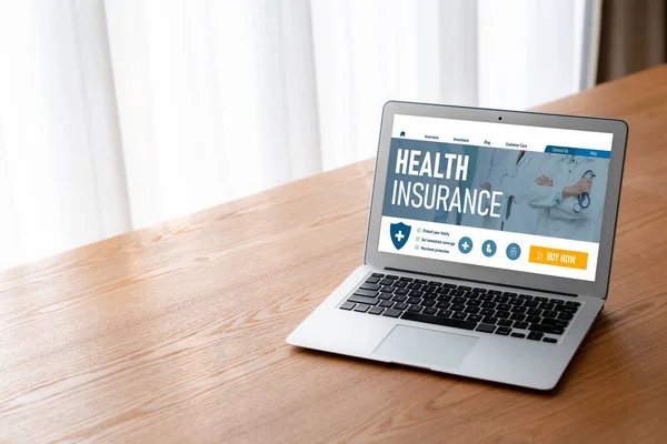 Sjukförsäkring Webbplats Modish Registreringssystem För Enkel Blankett Fyllning — Stockfoto