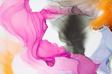 Mermer mürekkep soyut sanatının orijinal resmi. Örnek bir orjinal tablodan yüksek çözünürlüklü fotoğraf. Karargah kağıt dokusuna pürüzsüz mermer desen oluşturmak için soyut resim yapıldı.