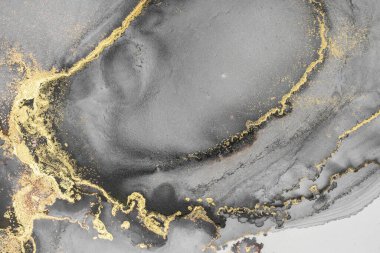 Mermer mürekkep soyut sanatının orijinal resmi. Örnek bir orjinal tablodan yüksek çözünürlüklü fotoğraf. Karargah kağıt dokusuna pürüzsüz mermer desen oluşturmak için soyut resim yapıldı.